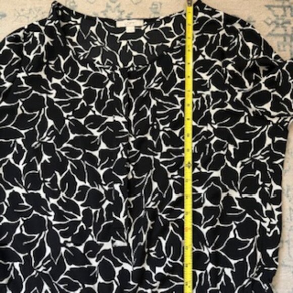 🧡3/15 Loft Black White Romper with Two Side Pockets Women's L - Picture 9 of 13
